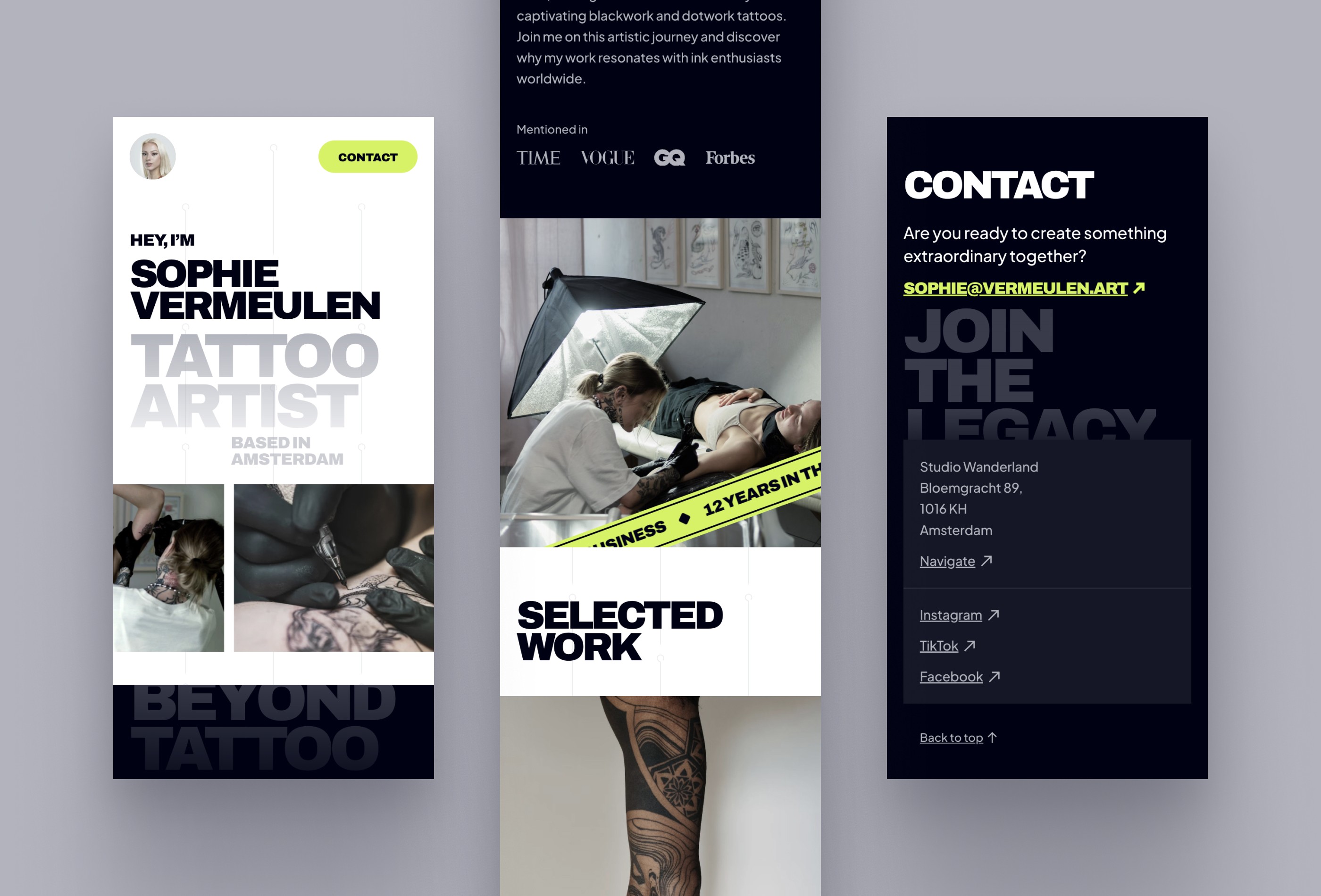 Screenshot 3 for Sophie, a Framer Marketplace template by Lukas Troup.