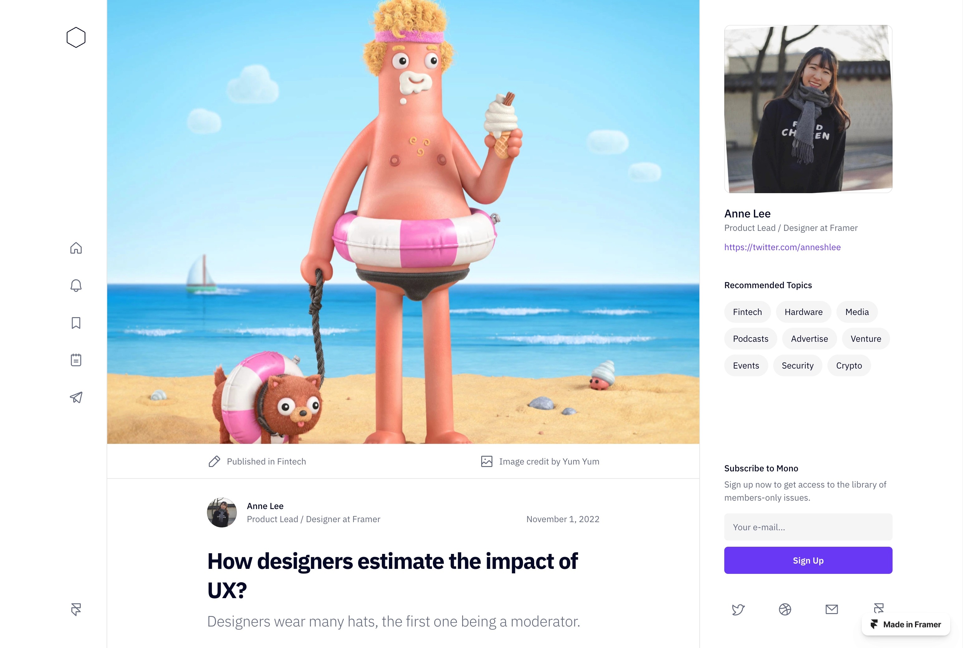 Screenshot 4 for Mono, a Framer Marketplace template by Huseyin Emanet.