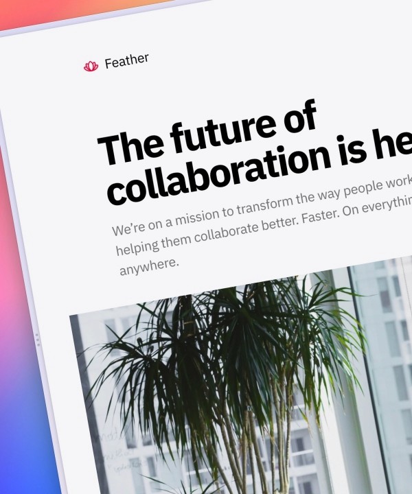 Screenshot 1 for Feather, a Framer Marketplace template by Huseyin Emanet.