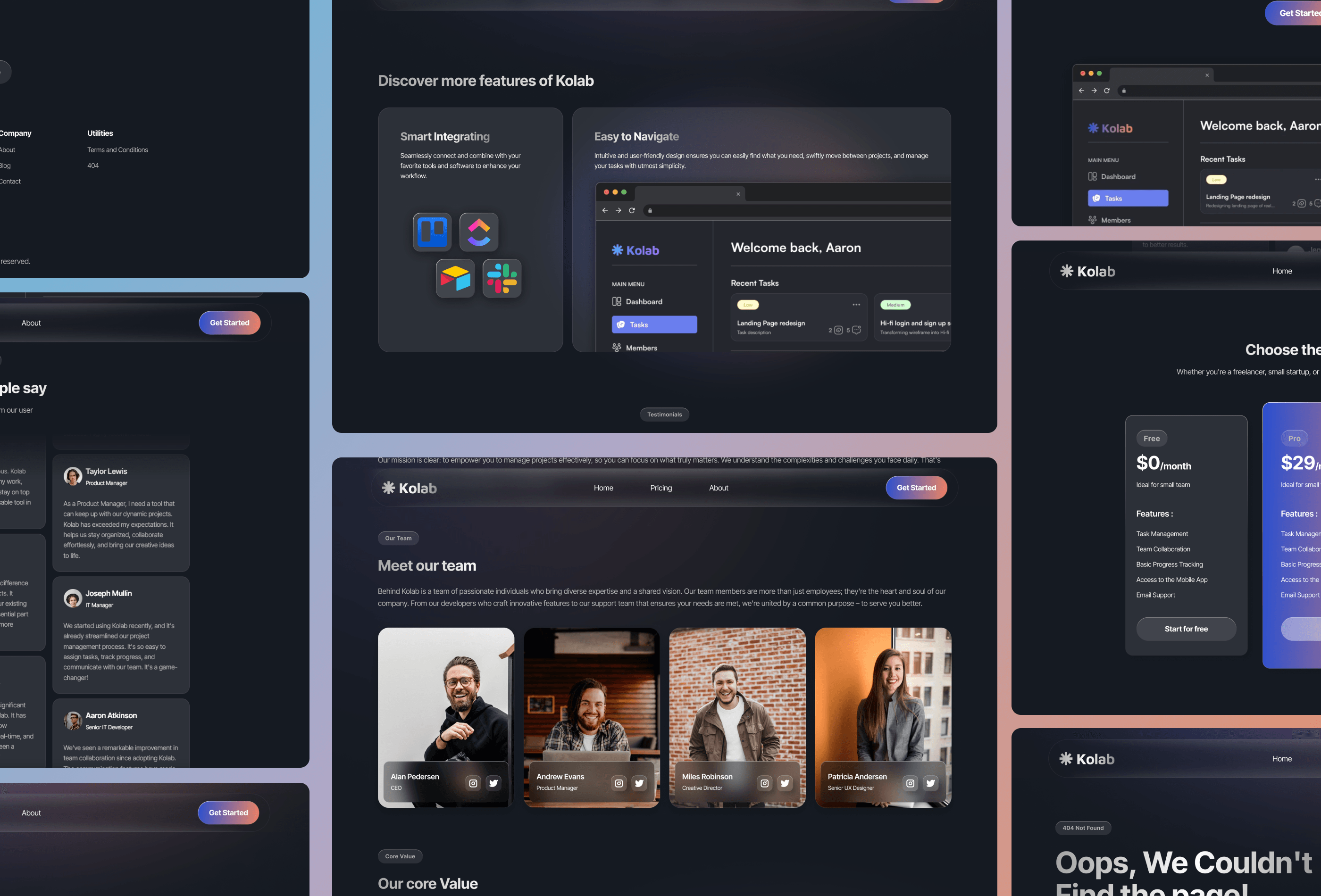 Screenshot 2 for Kolab, a Framer Marketplace template by Carendy Maydianta.