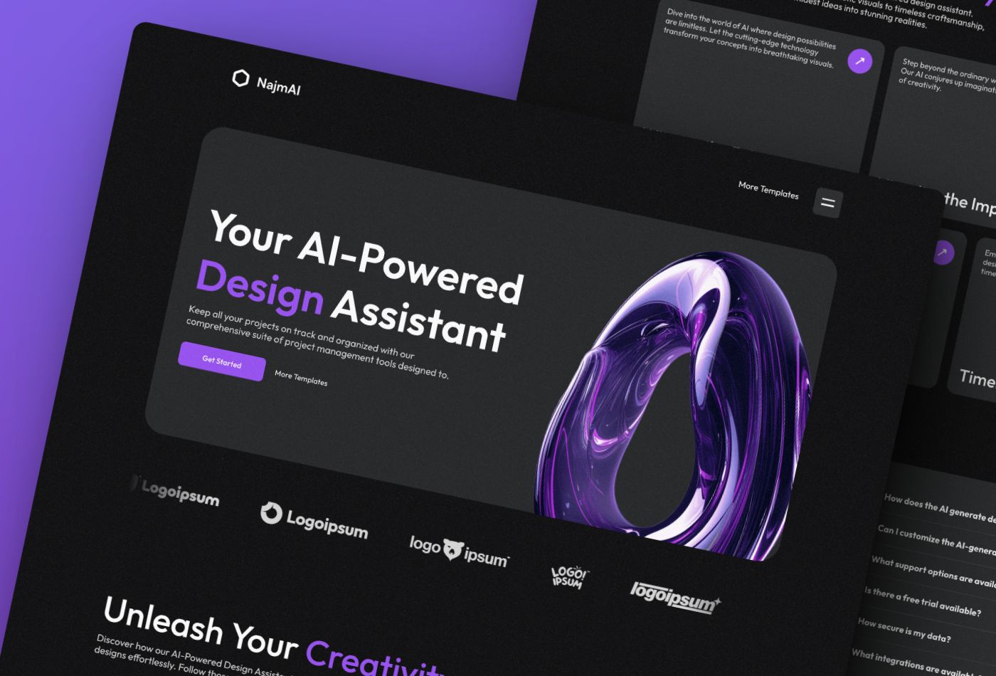 Thumbnail 2 for NajmAI, a Framer Marketplace template by Mejed Alkoutaini.