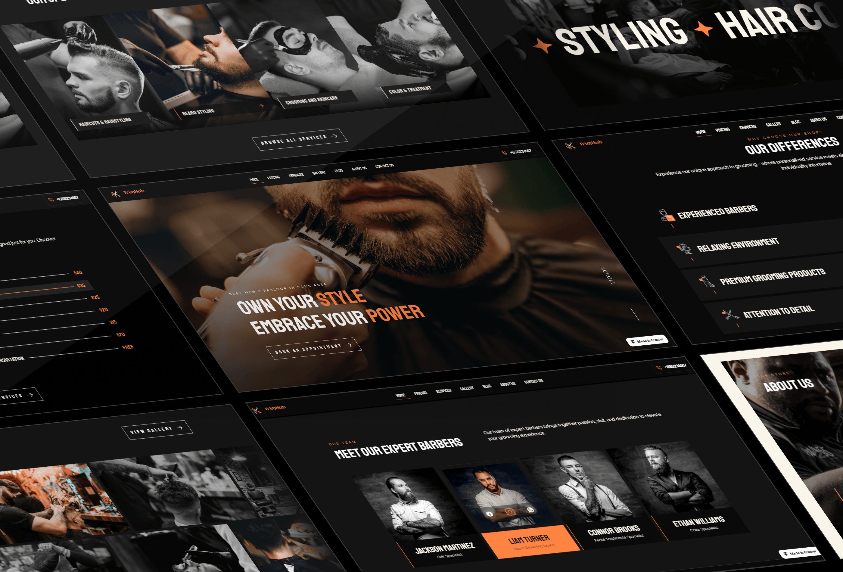 Thumbnail 2 for Barber , a Framer Marketplace template by Real Mehedi.
