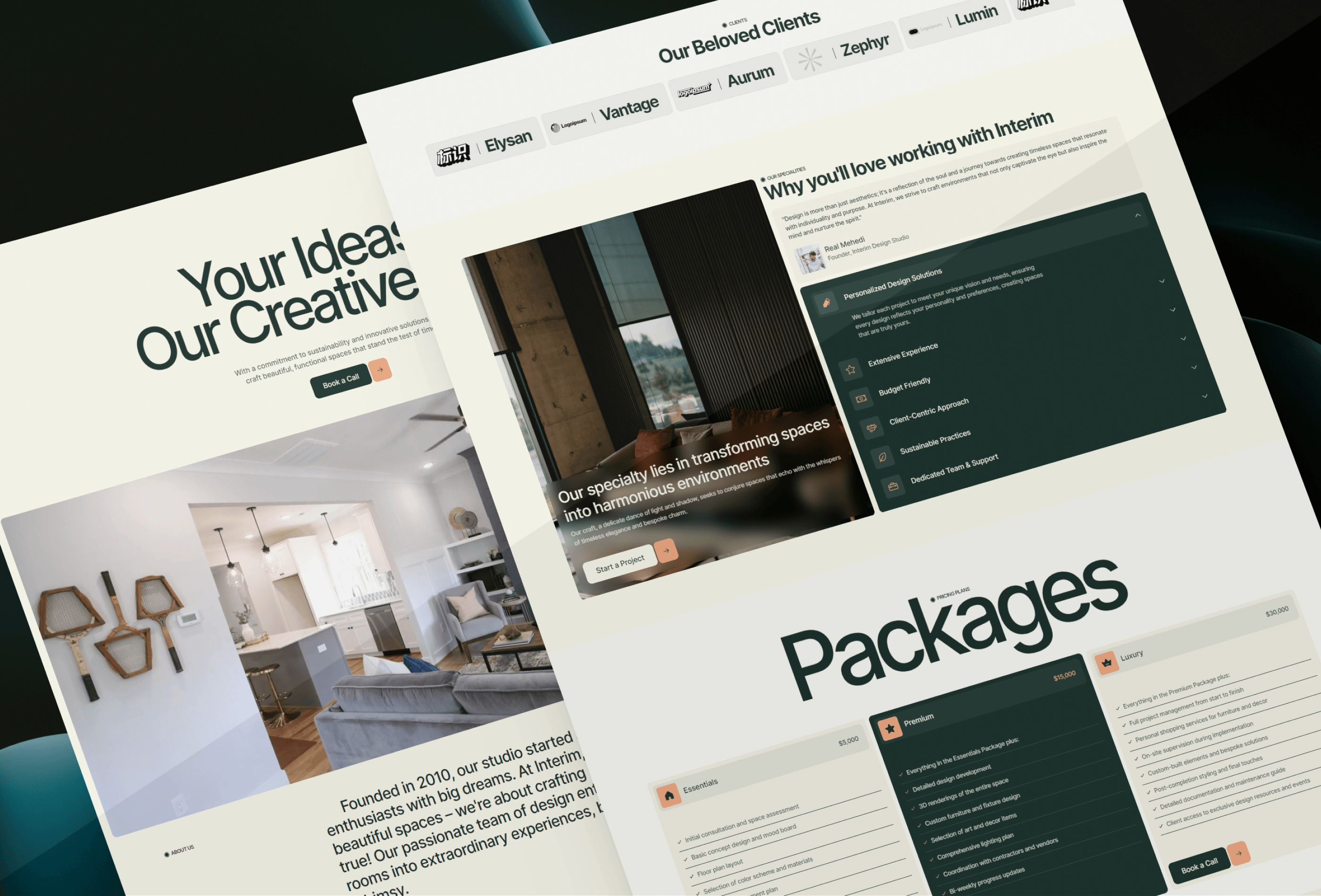Screenshot 3 for Interim, a Framer Marketplace template by Real Mehedi.