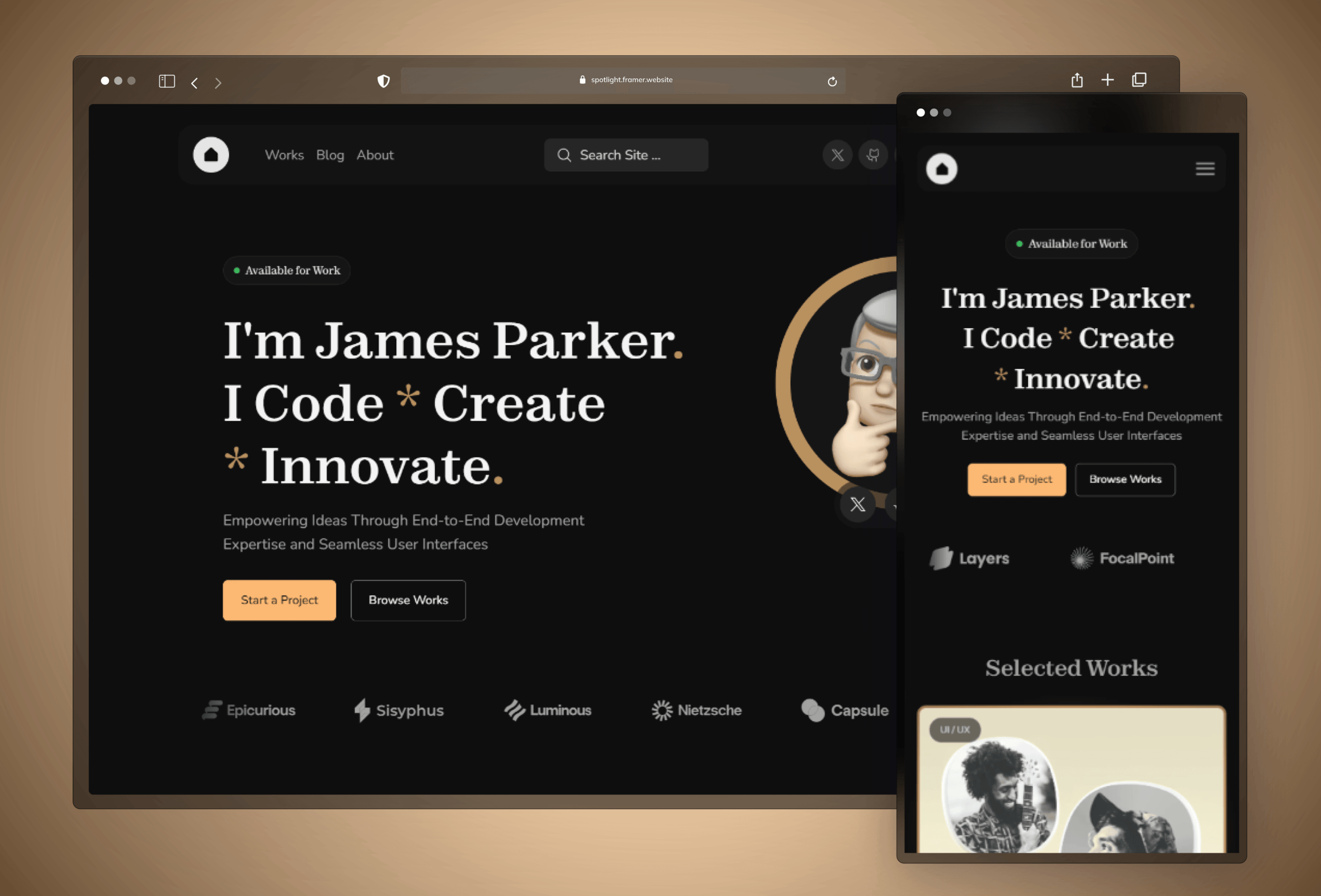 Screenshot 2 for Spotlight, a Framer Marketplace template by Khalid Dashash.