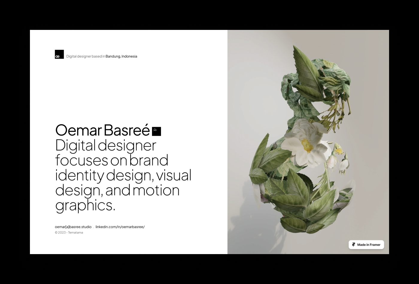Screenshot 2 for Basree, a Framer Marketplace template by Pratama Hasriyan.