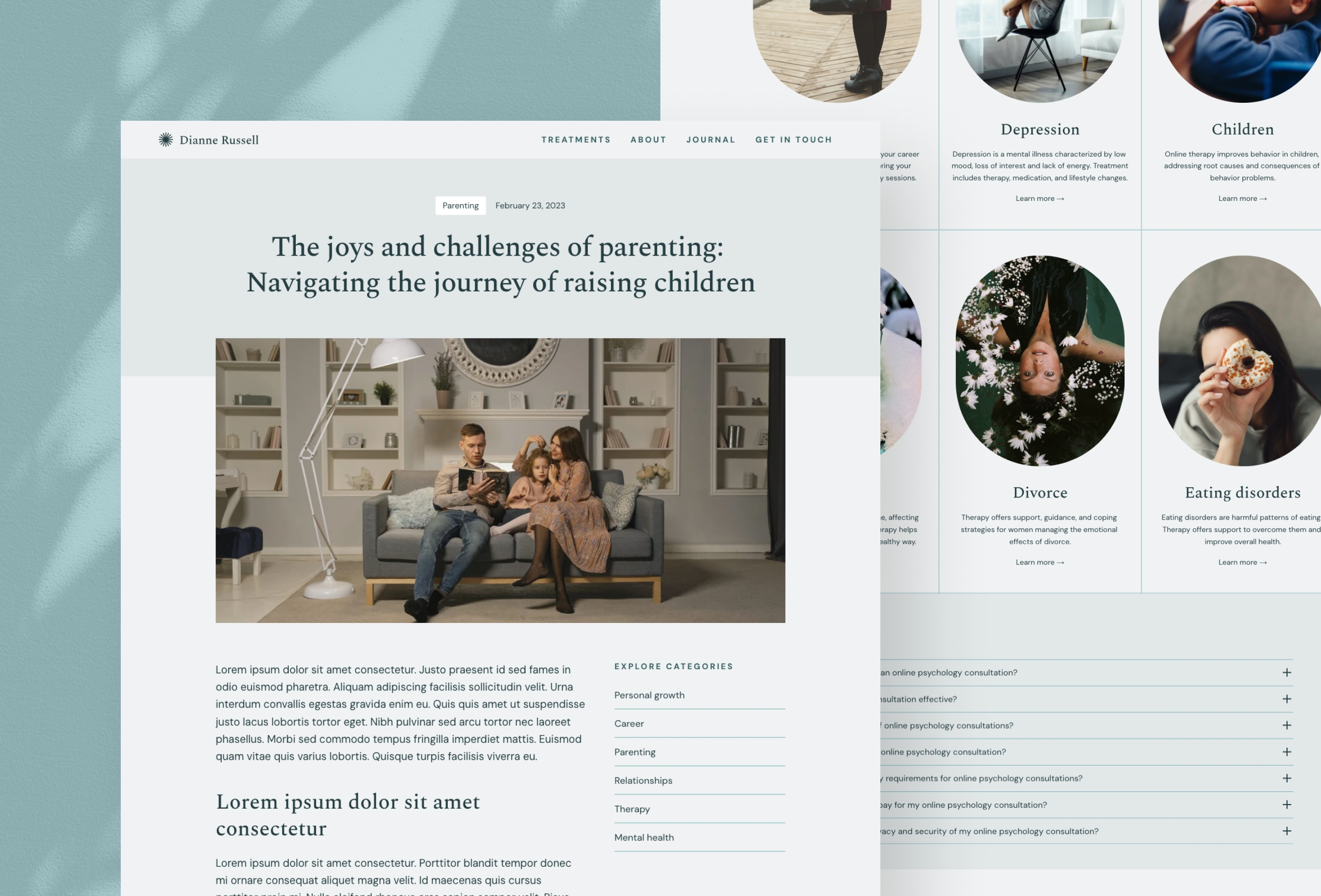 Screenshot 2 for Psyche, a Framer Marketplace template by Themes Chest.