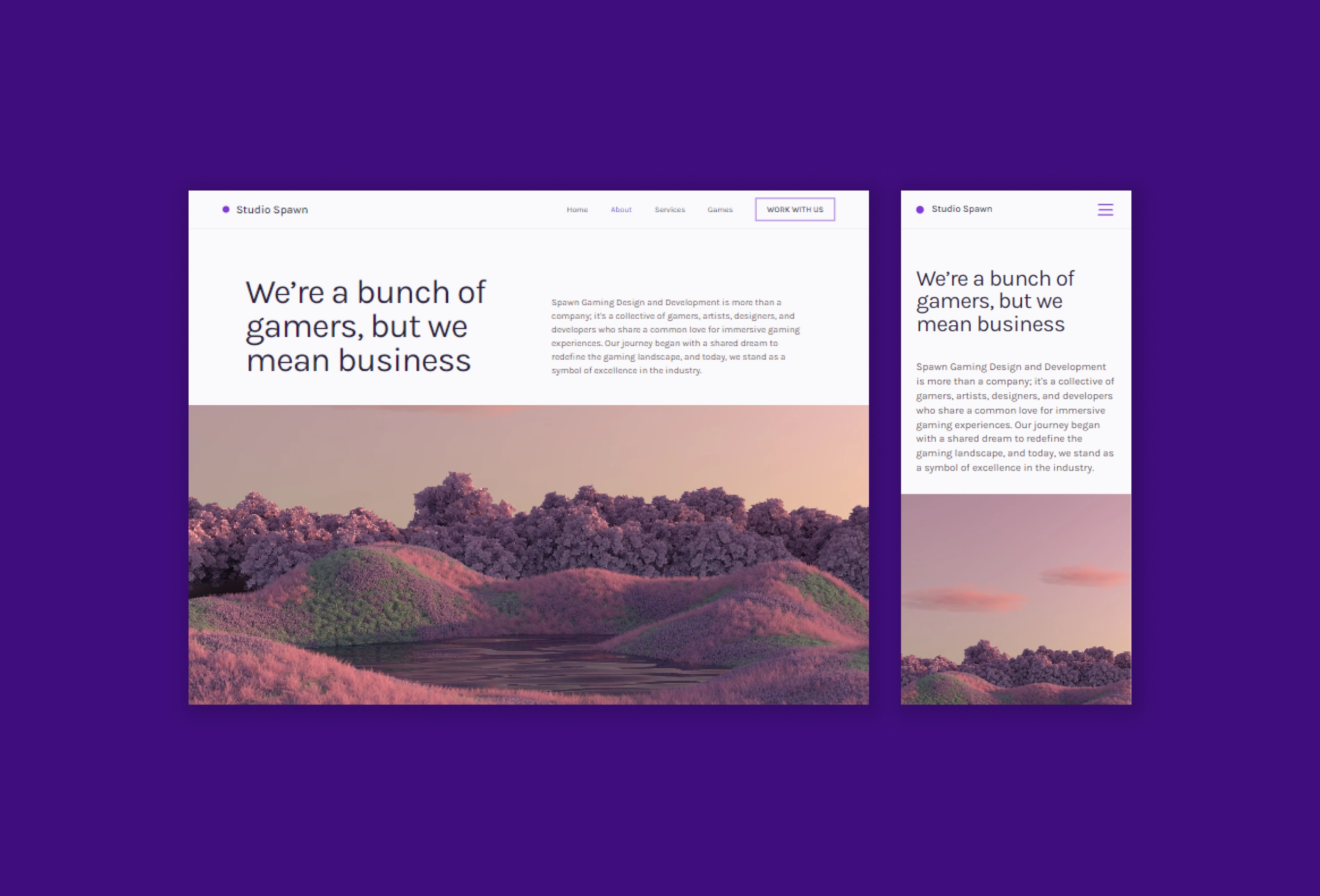 Screenshot 2 for Spawn, a Framer Marketplace template by Bunny Hop Creatives.