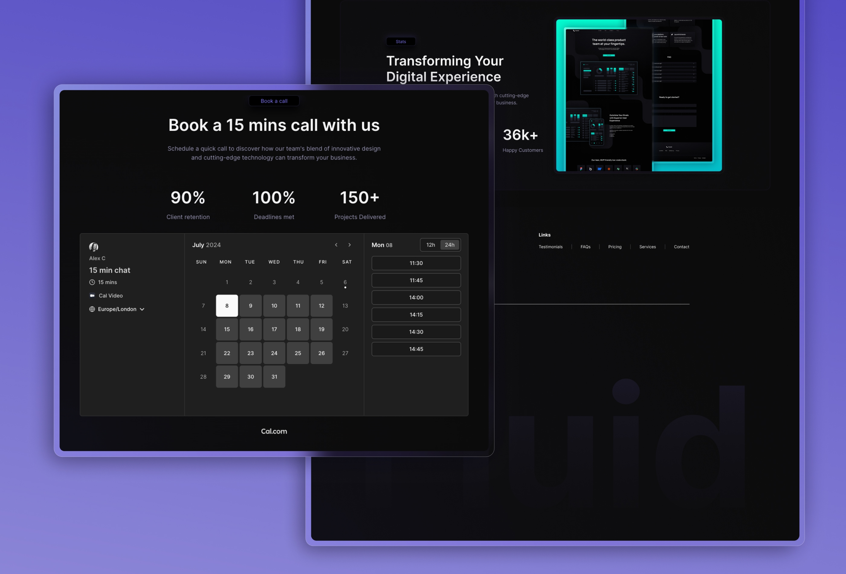 Screenshot 4 for Fluid, a Framer Marketplace template by Alex Ciobotaru.