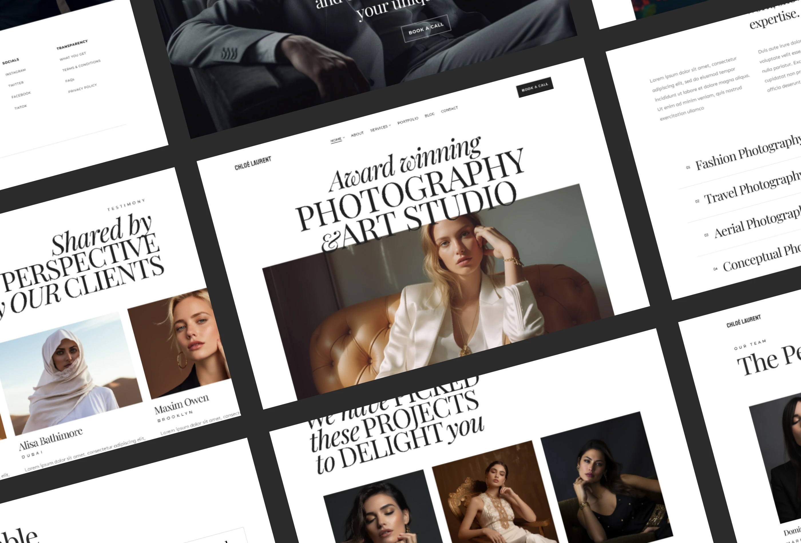 Screenshot 2 for Chloe Laurent, a Framer Marketplace template by Biyi Adetunji.