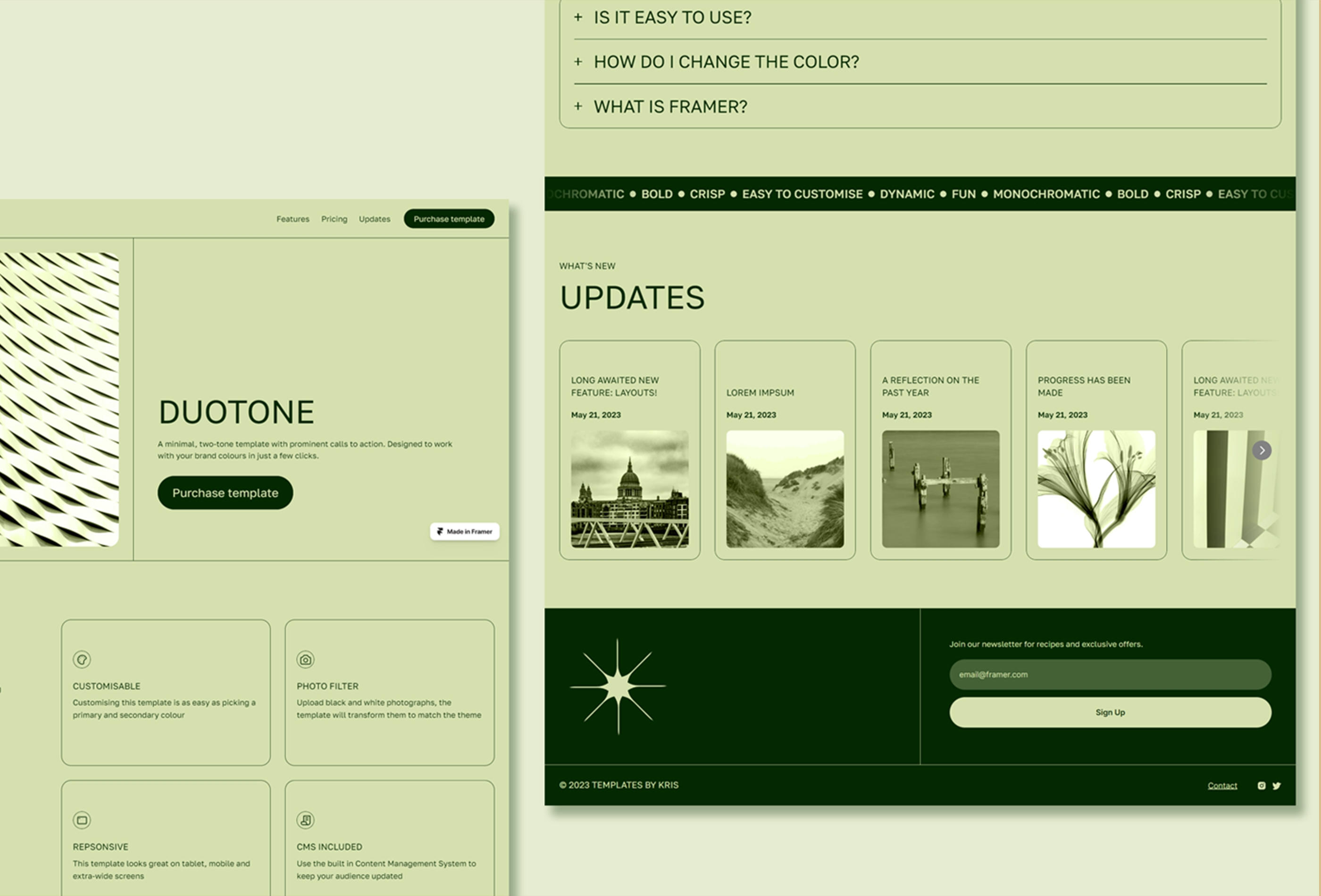Screenshot 3 for Duo, a Framer Marketplace template by Kristina Iankova.