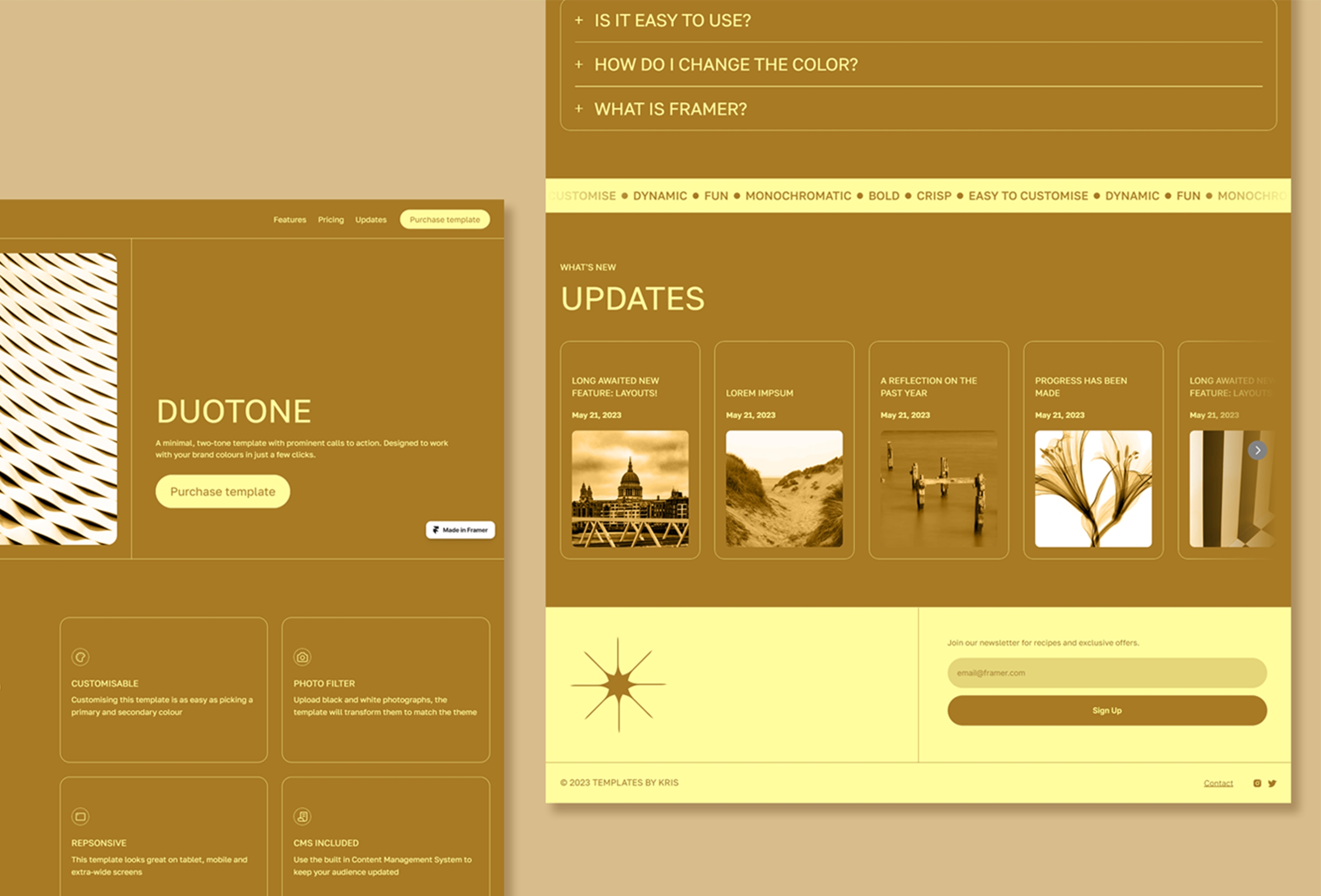 Screenshot 4 for Duo, a Framer Marketplace template by Kristina Iankova.