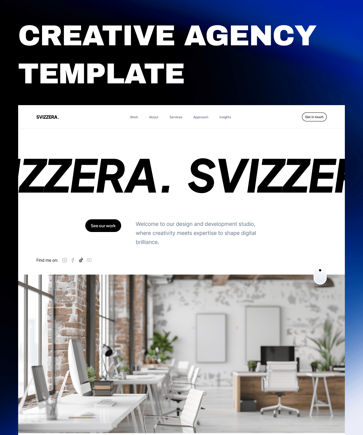 Screenshot 1 for Svizzera, a Framer Marketplace template by Akbarali.
