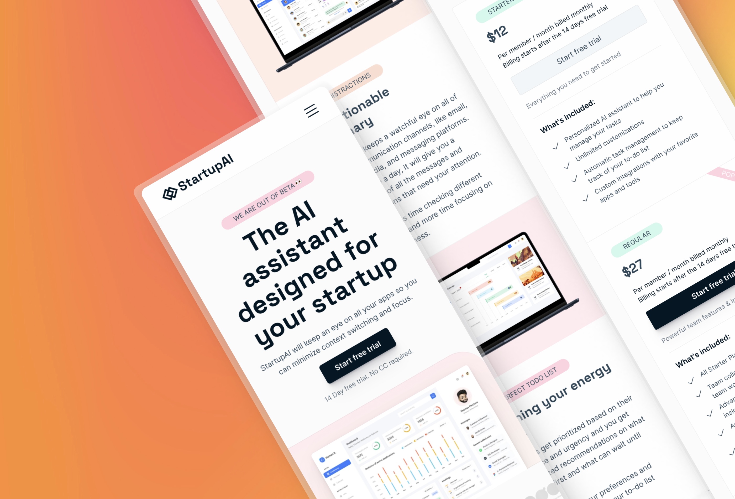 Screenshot 4 for StartupAI, a Framer Marketplace template by Daniela.