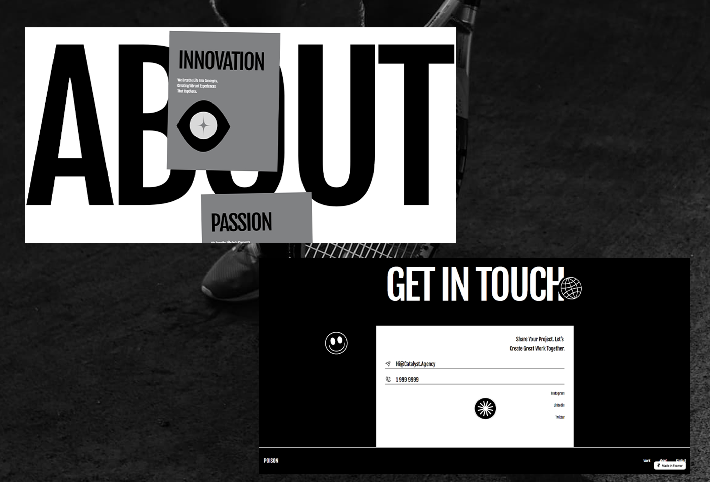 Screenshot 4 for Poison, a Framer Marketplace template by FogShift.