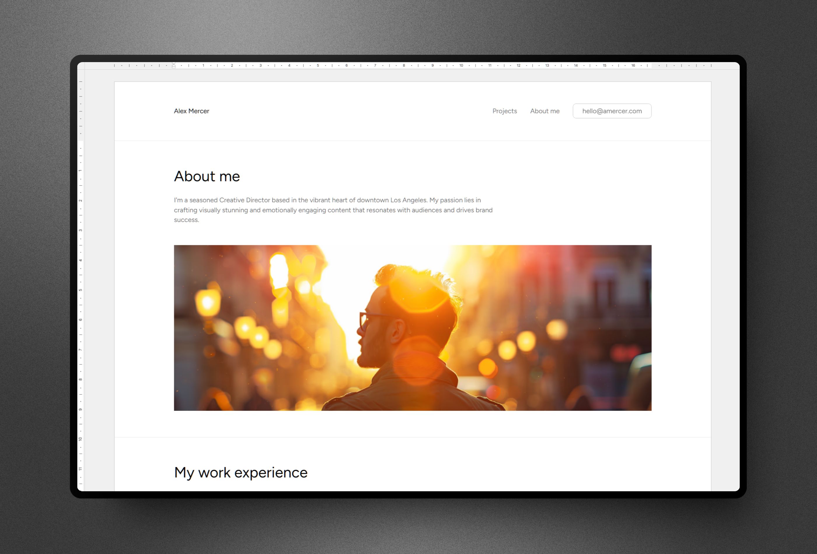 Screenshot 2 for MS WordFolio, a Framer Marketplace template by Krzysztof Hejna.