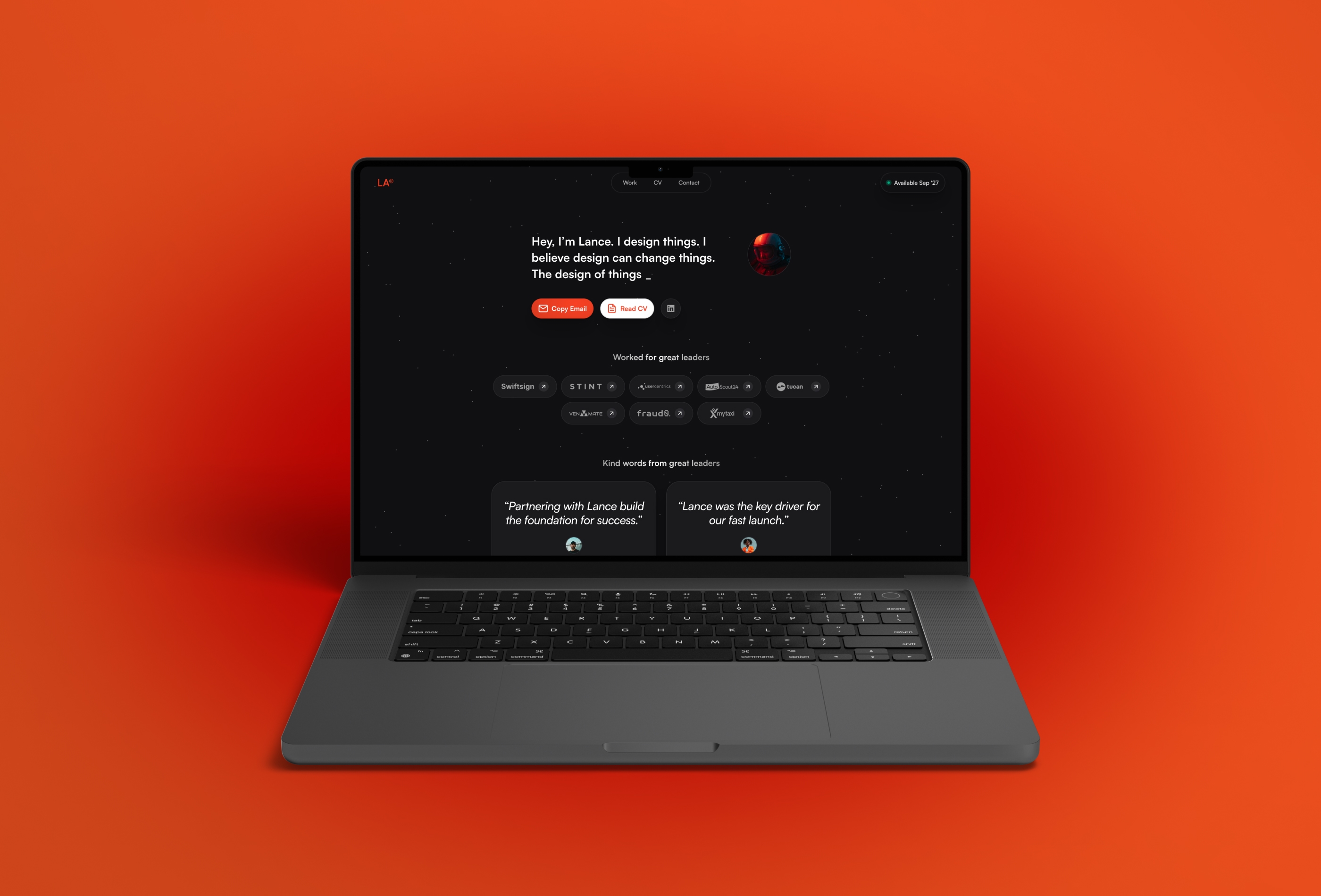 Screenshot 3 for Lance, a Framer Marketplace template by Alexander Michaelis.