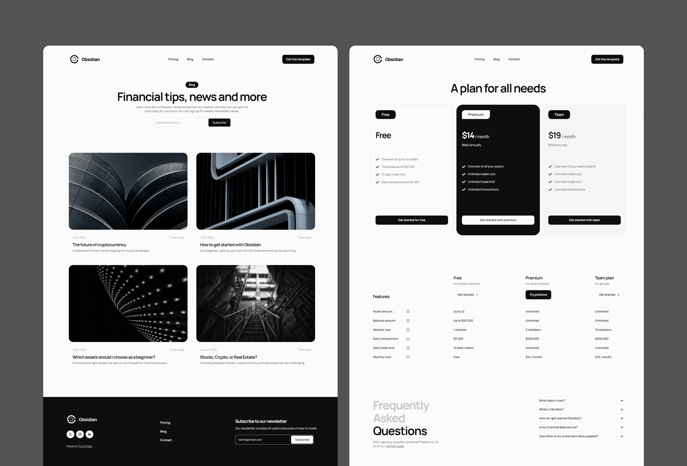 Screenshot 4 for Arcane, a Framer Marketplace template by Trym Foss.