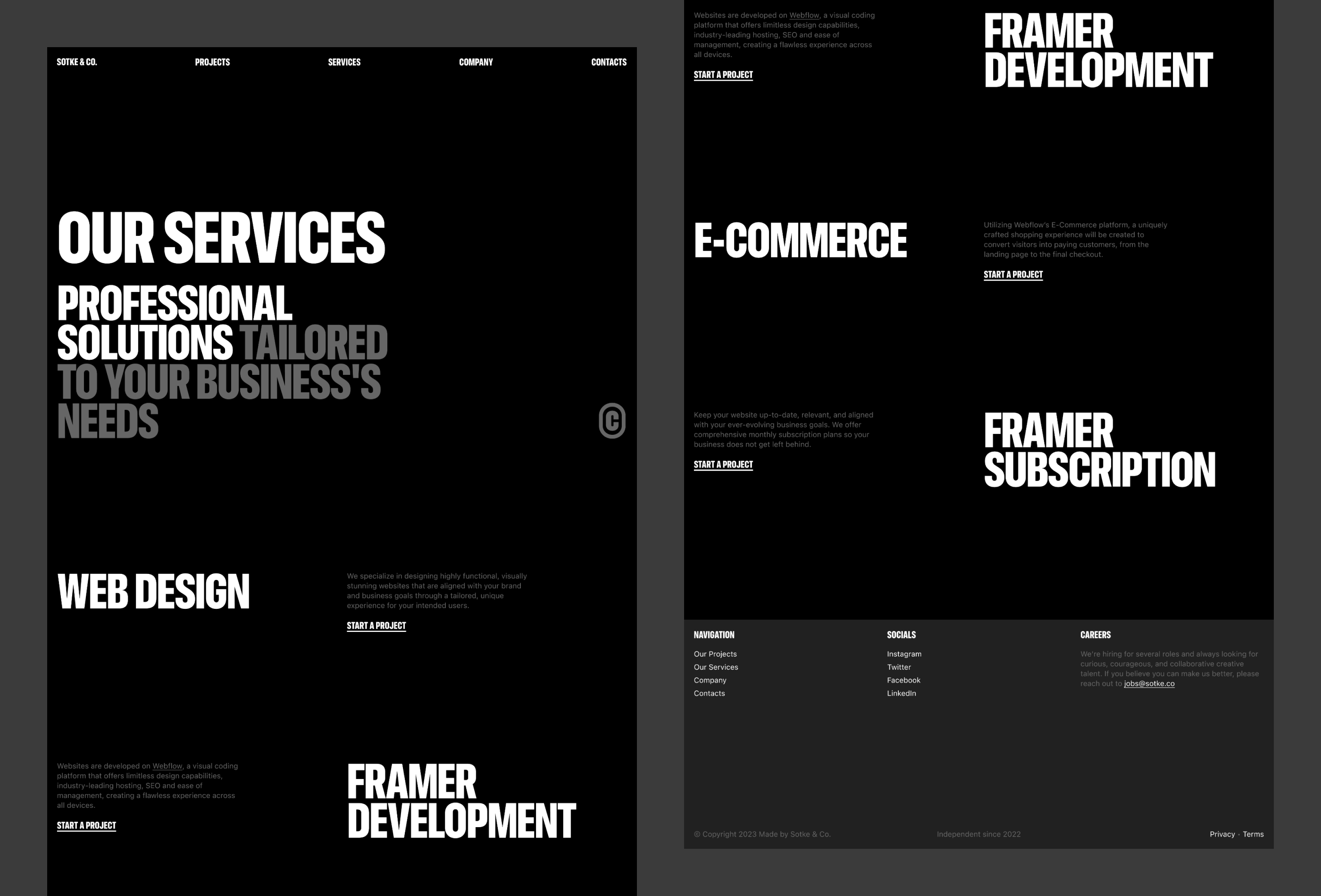 Screenshot 3 for Sotke & Co, a Framer Marketplace template by Pavel Haimi.