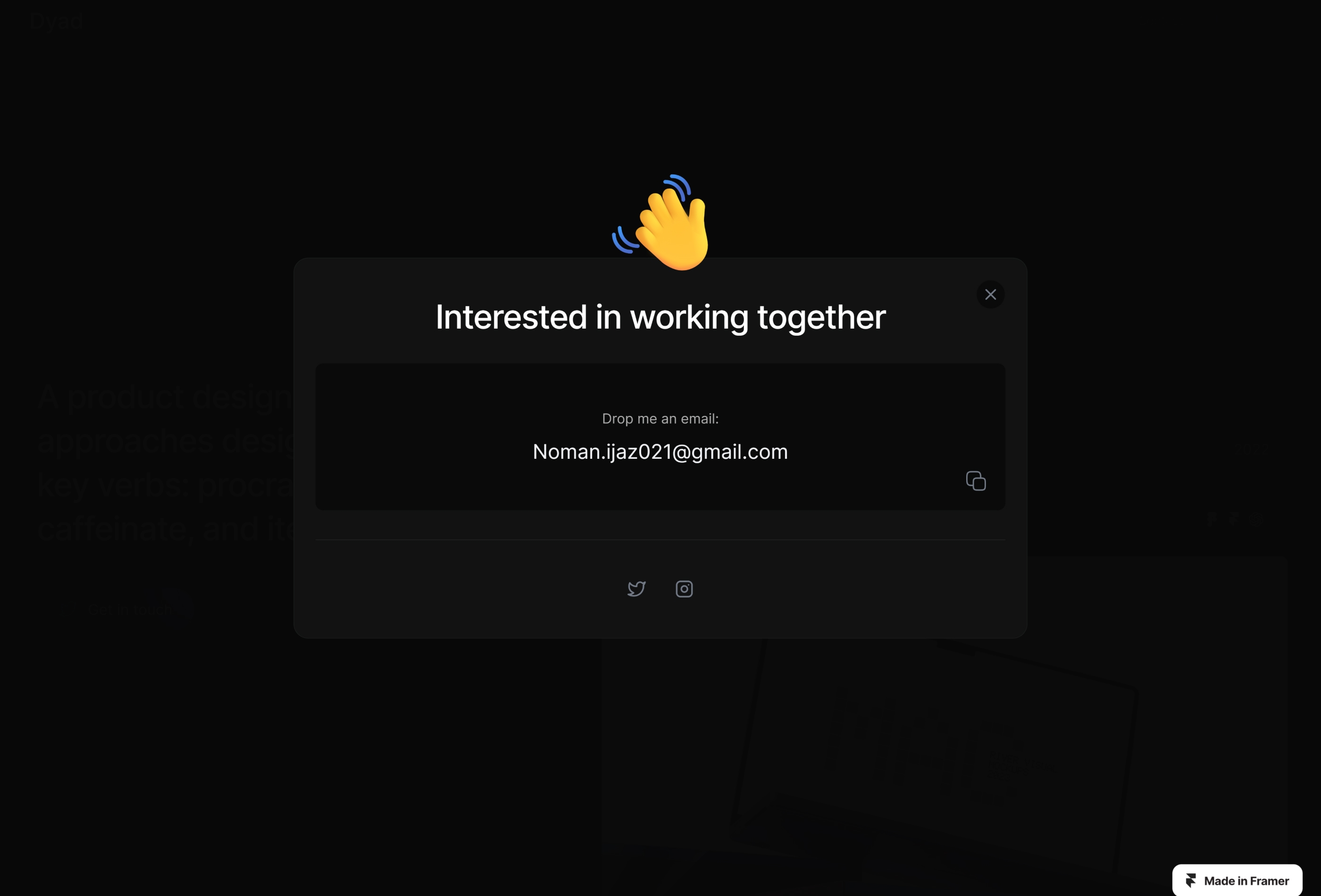Screenshot 4 for Dyad, a Framer Marketplace template by Noman.