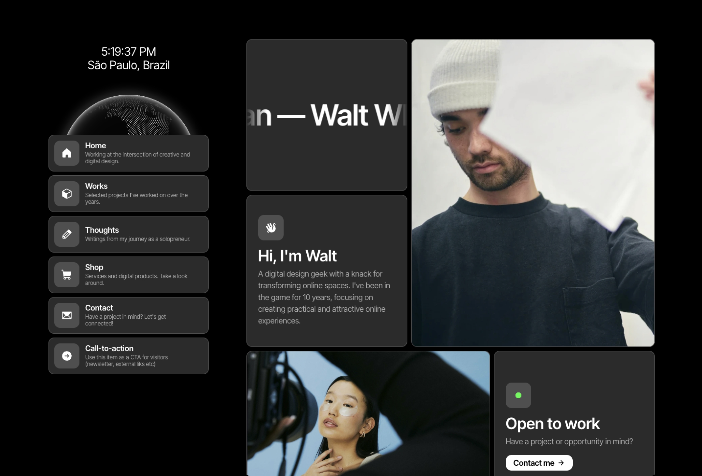 Thumbnail 2 for Gridstack 2, a Framer Marketplace template by Mateus Rila.