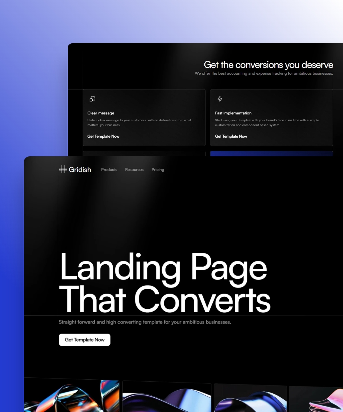 Screenshot 1 for Gridish, a Framer Marketplace template by João Conrad.