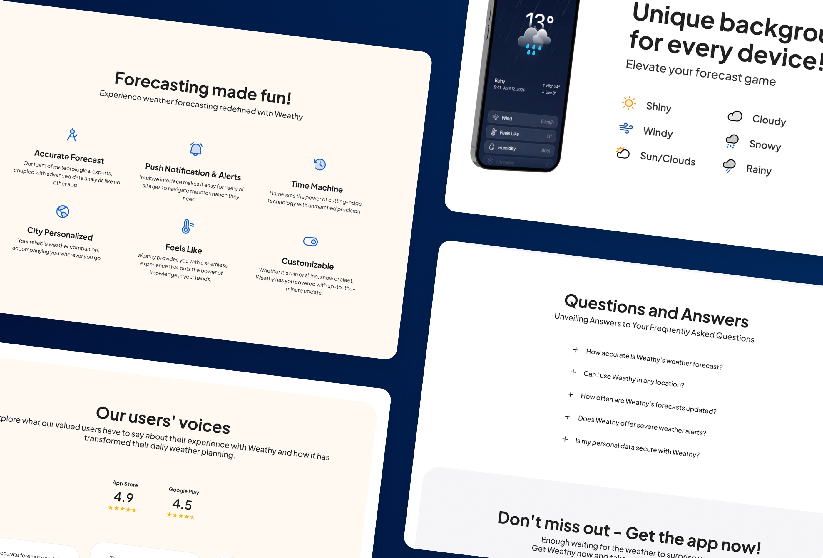 Screenshot 4 for Weathy, a Framer Marketplace template by Laborator.
