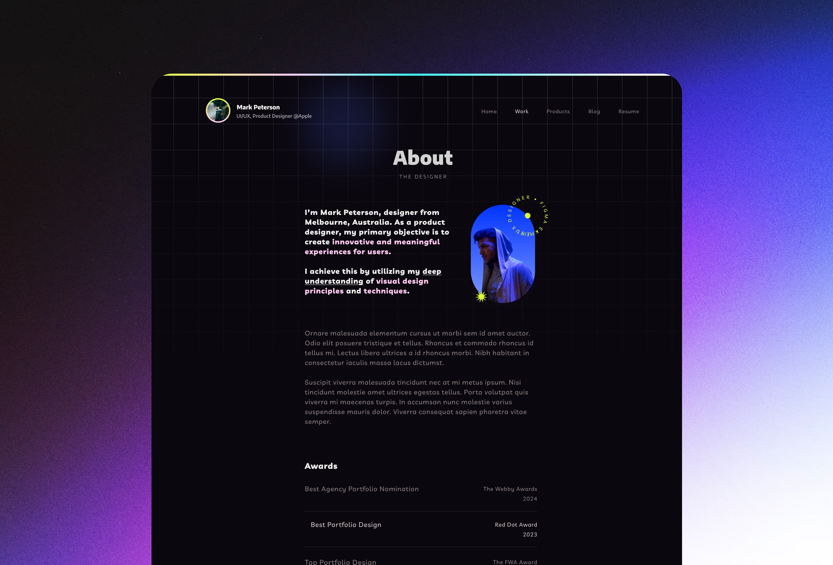 Screenshot 2 for Foliume, a Framer Marketplace template by Brandio.