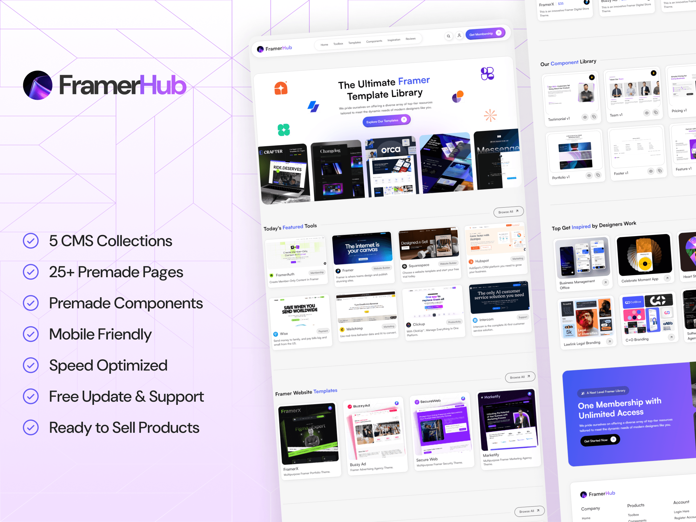 Screenshot 2 for FramerHub, a Framer Marketplace template by Framify.
