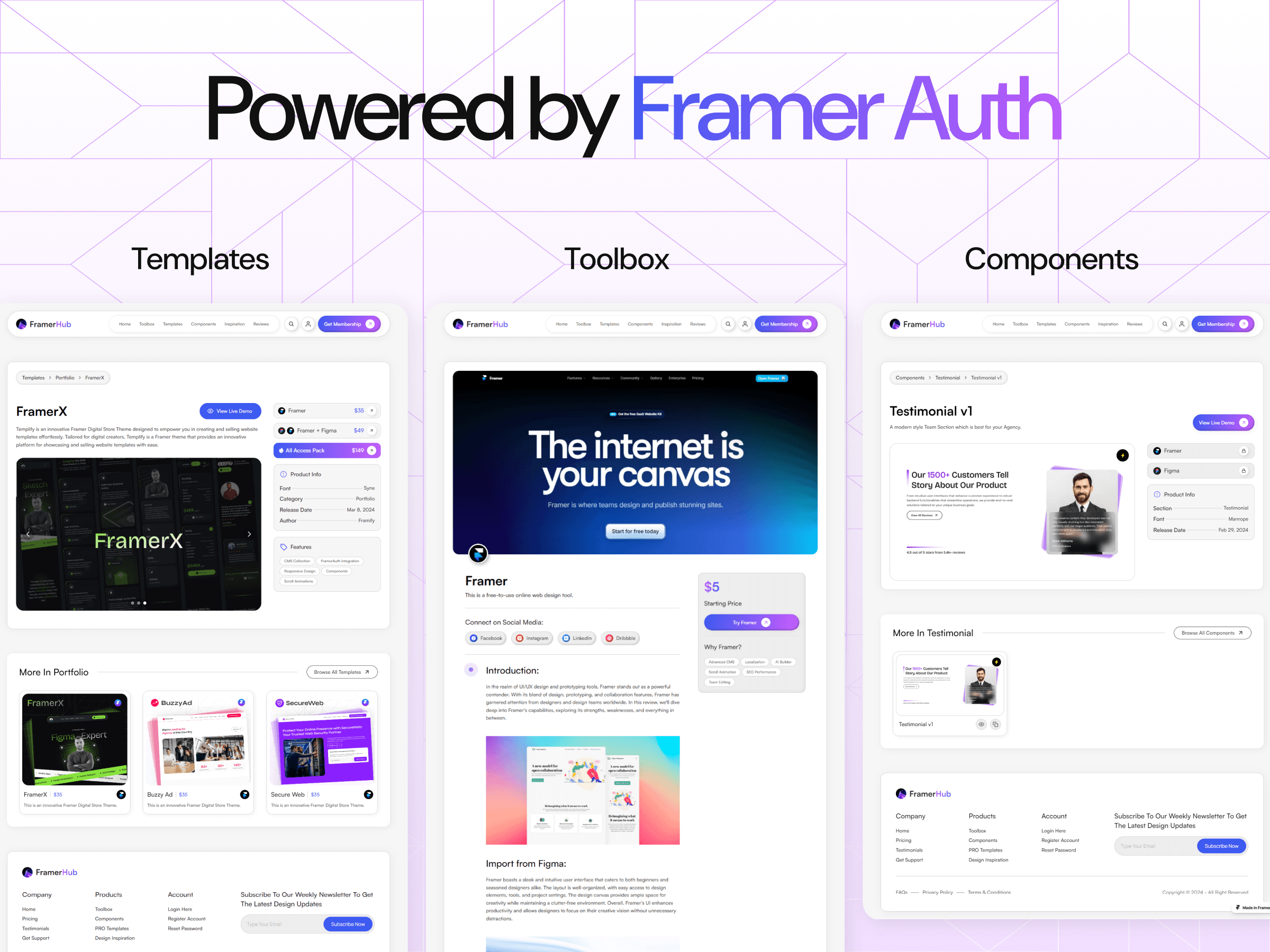 Screenshot 3 for FramerHub, a Framer Marketplace template by Framify.