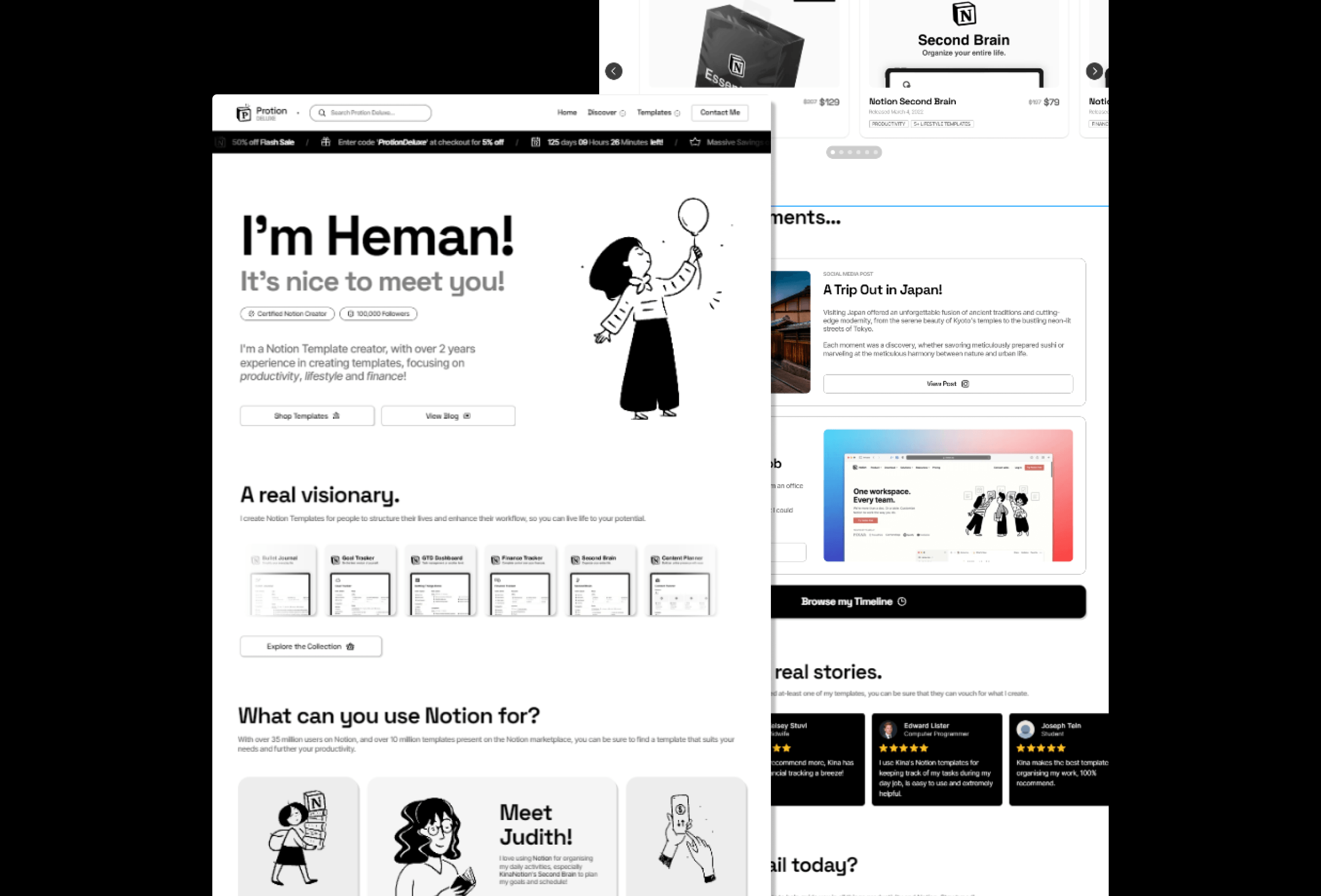 Thumbnail 2 for Protion Deluxe, a Framer Marketplace template by Heman Yong.