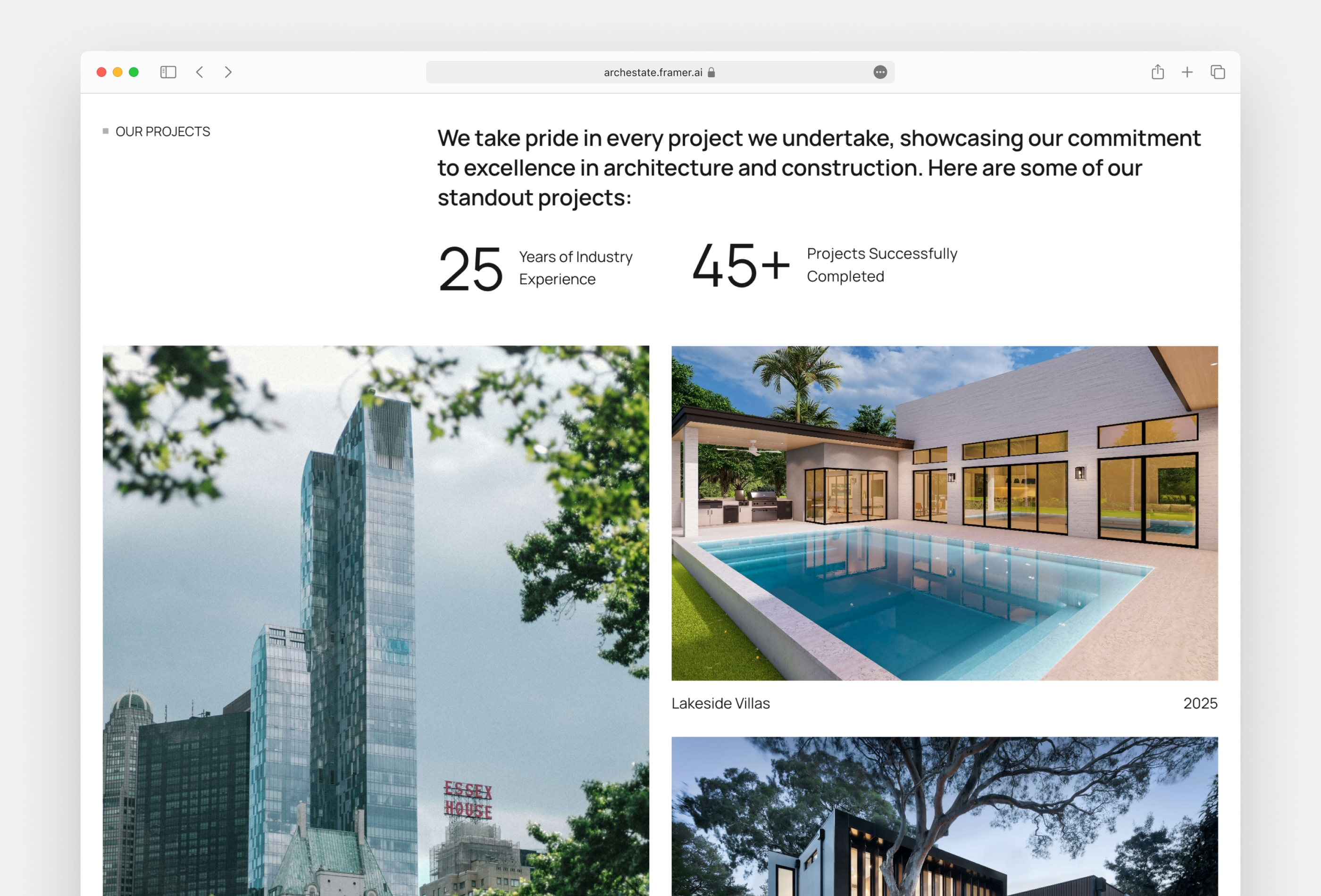 Screenshot 3 for ArchEstate, a Framer Marketplace template by Pixsellz.