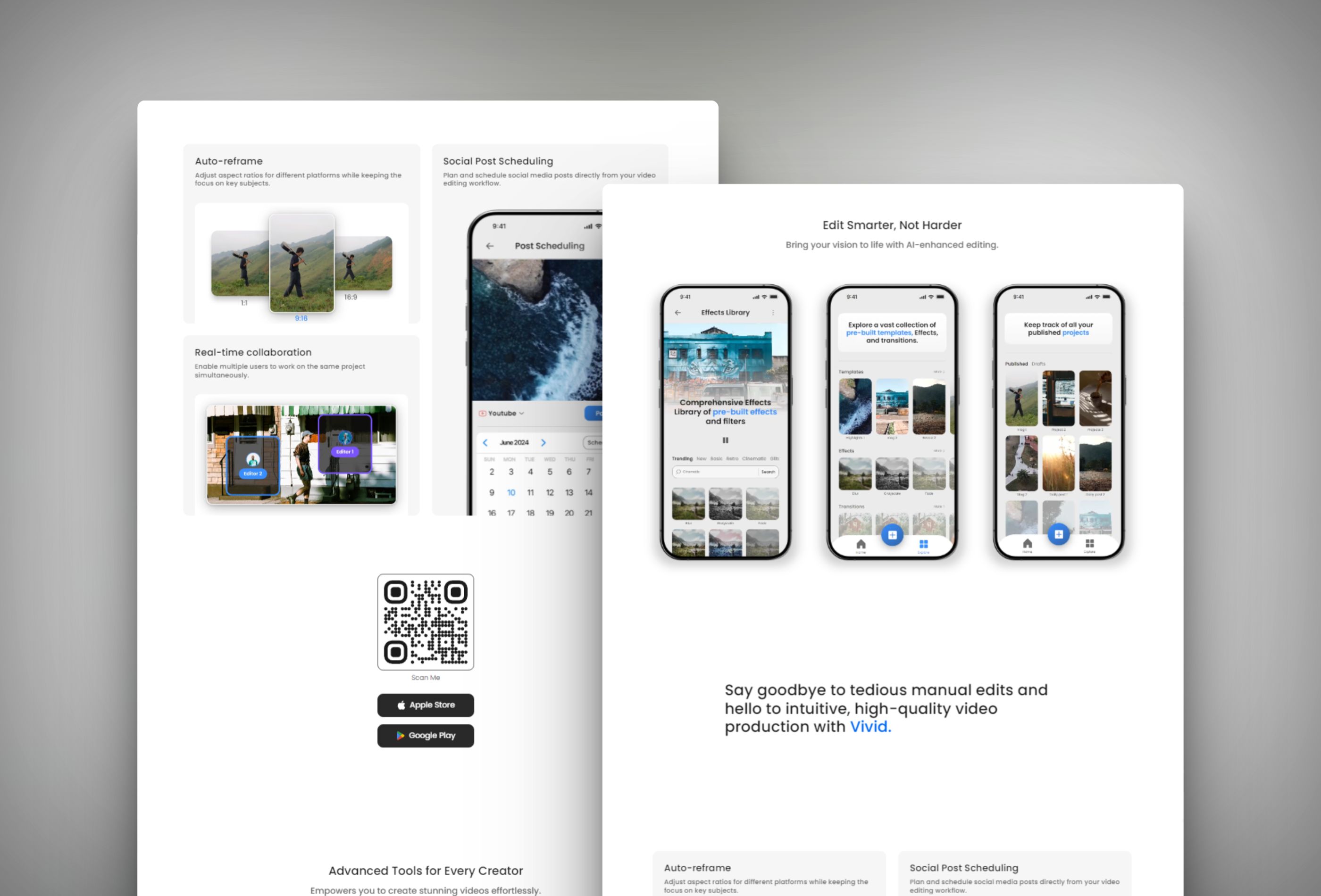 Screenshot 2 for Vivid , a Framer Marketplace template by Thaer Swailem.