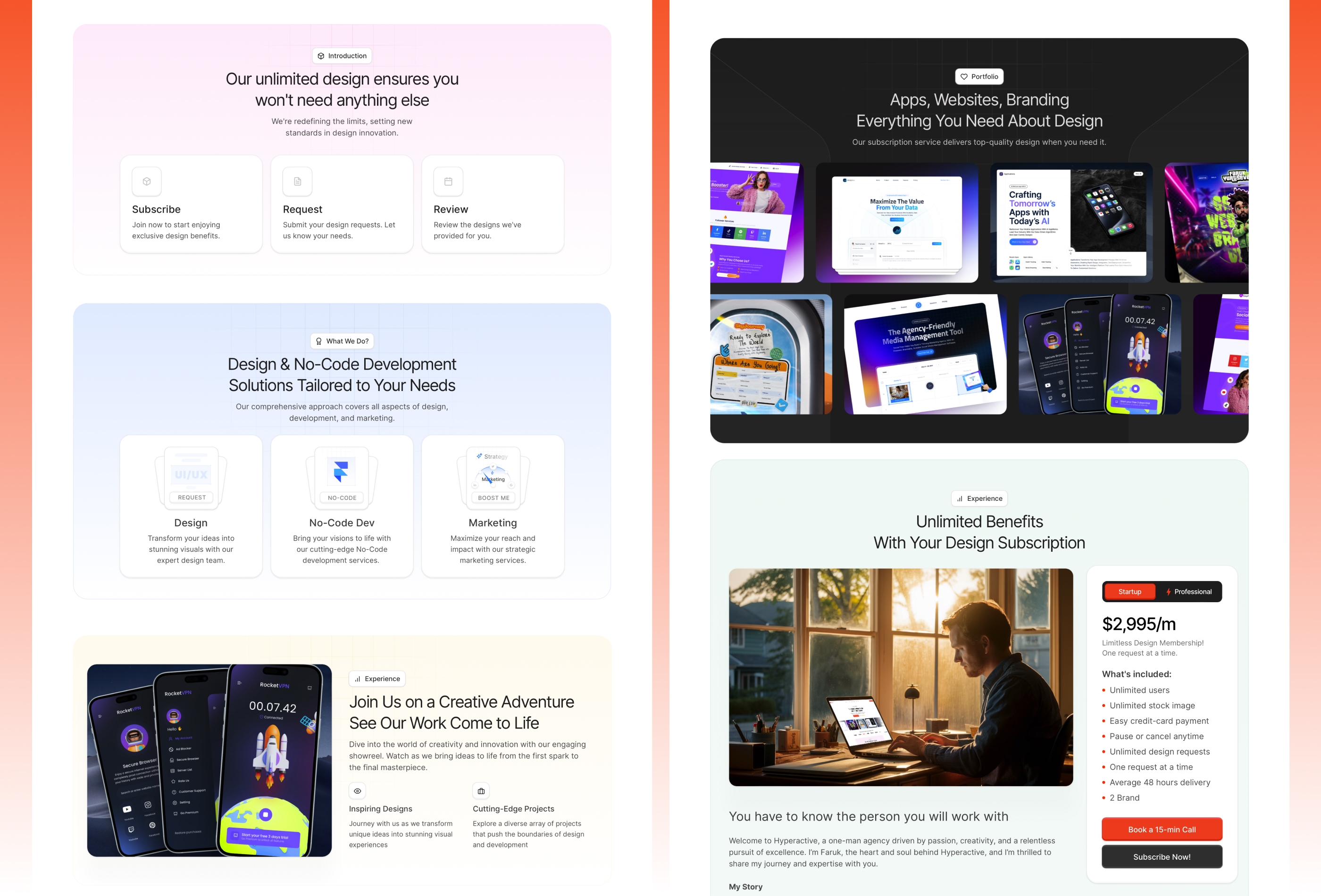 Screenshot 3 for Hyperactive, a Framer Marketplace template by Faruk Yurtseven.