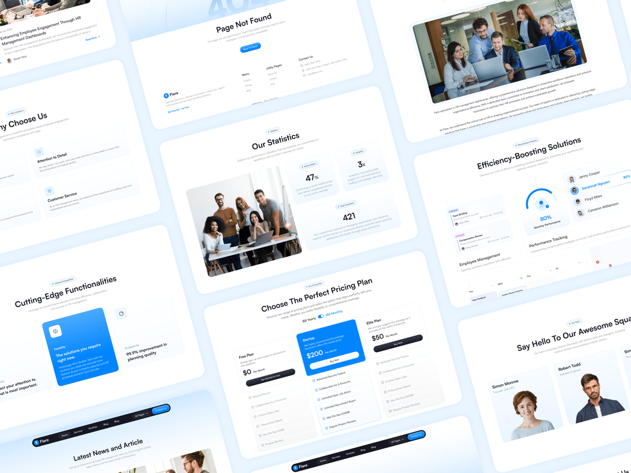 Screenshot 1 for Flare , a Framer Marketplace template by Mythics Design.